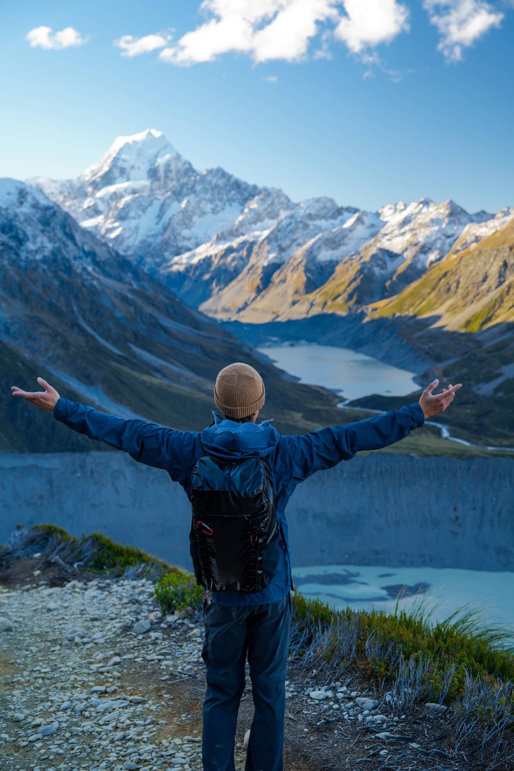 man at sealy tarns lookout
