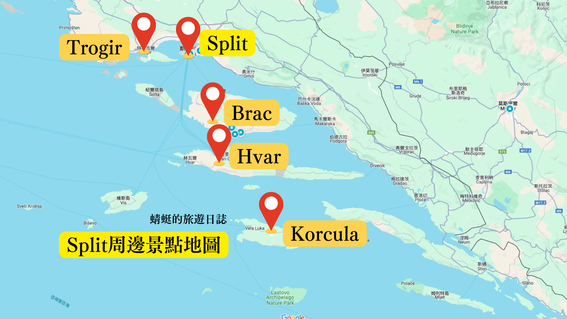 split周邊景點地圖