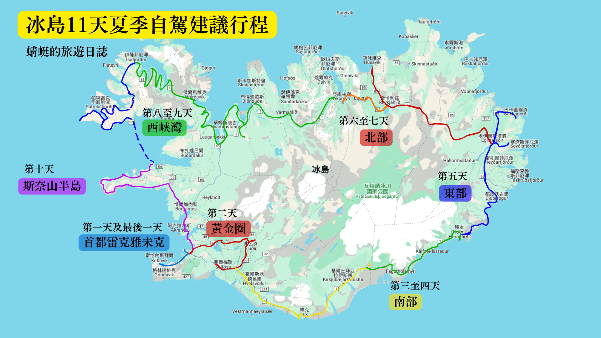 冰島11天夏季自駕建議行程