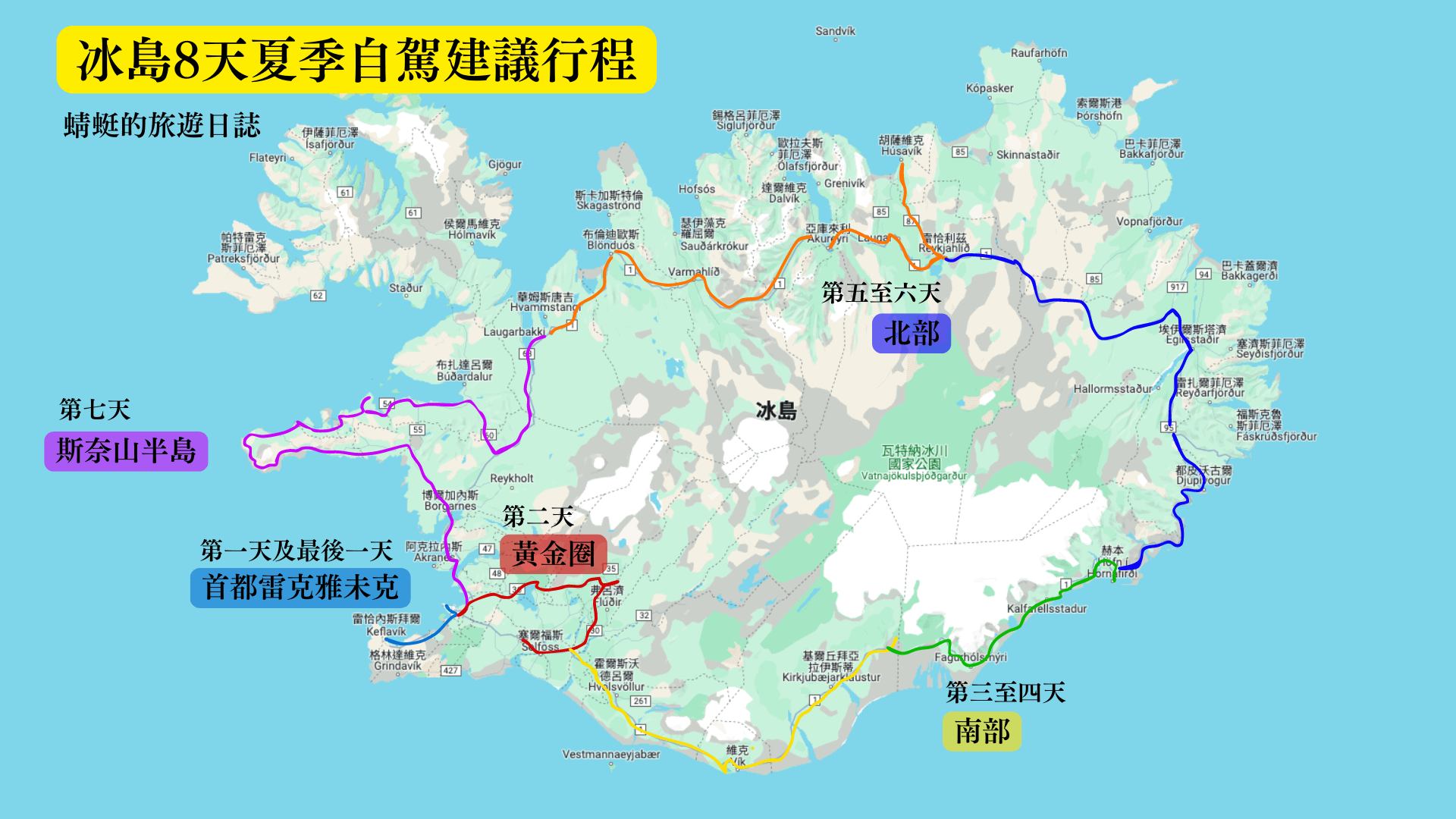 冰島8天夏季自駕建議行程