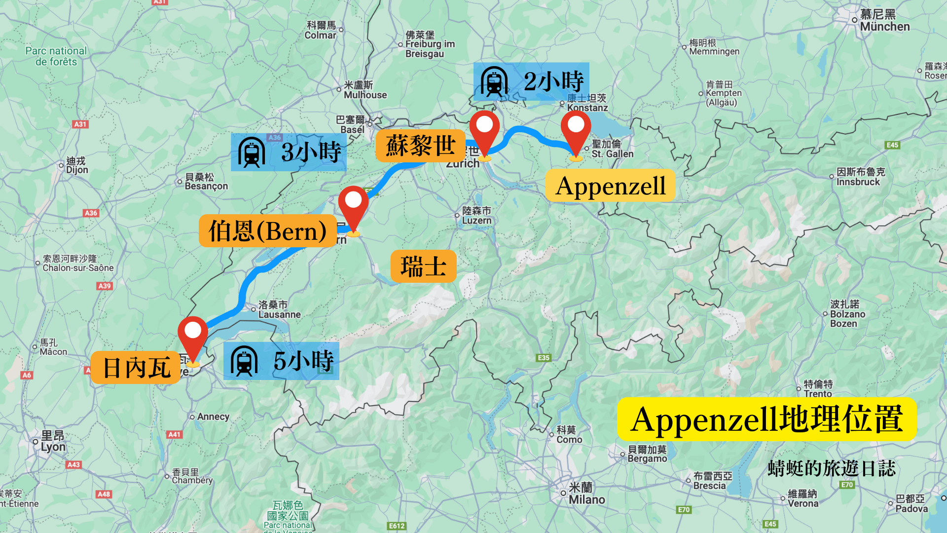 Appenzell地理位置