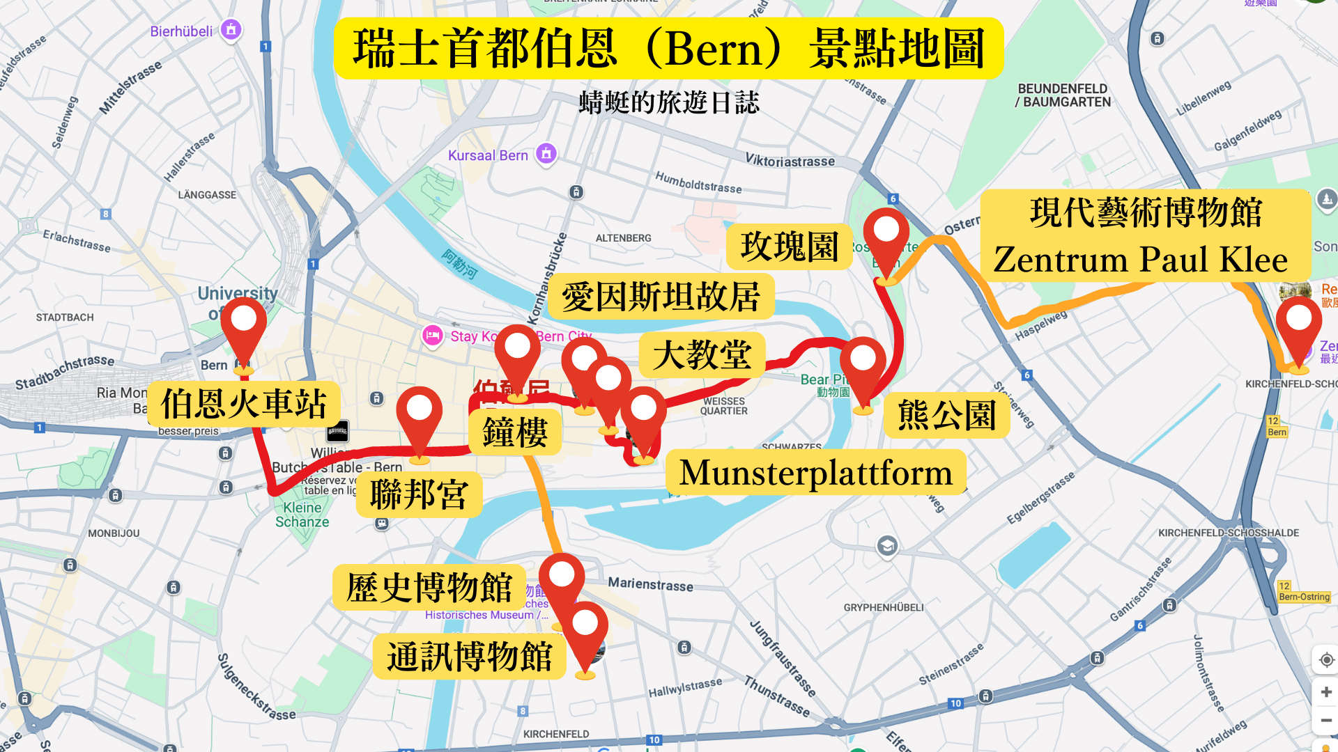 伯恩（Bern）景點地圖