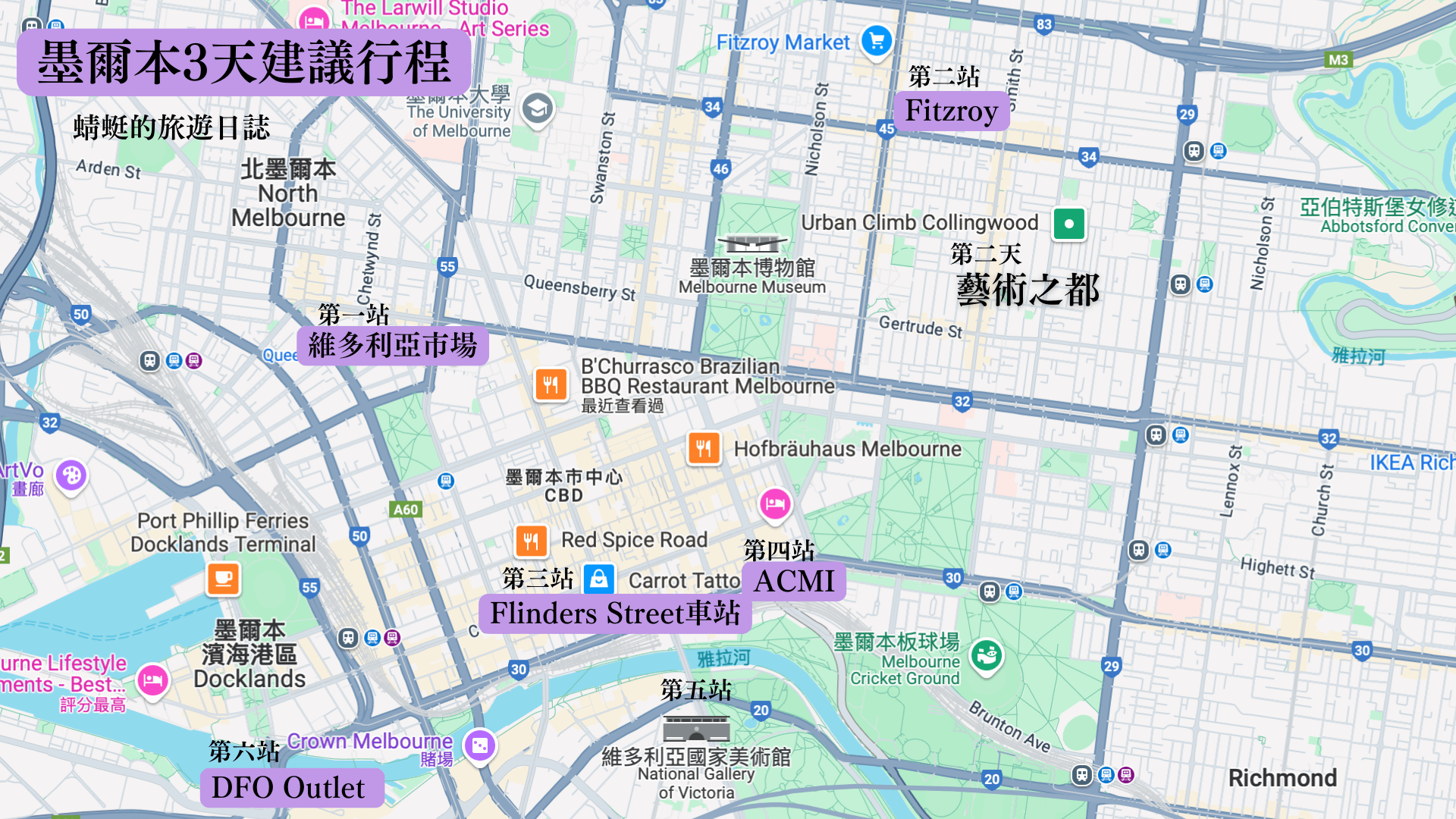 墨爾本3天建議行程