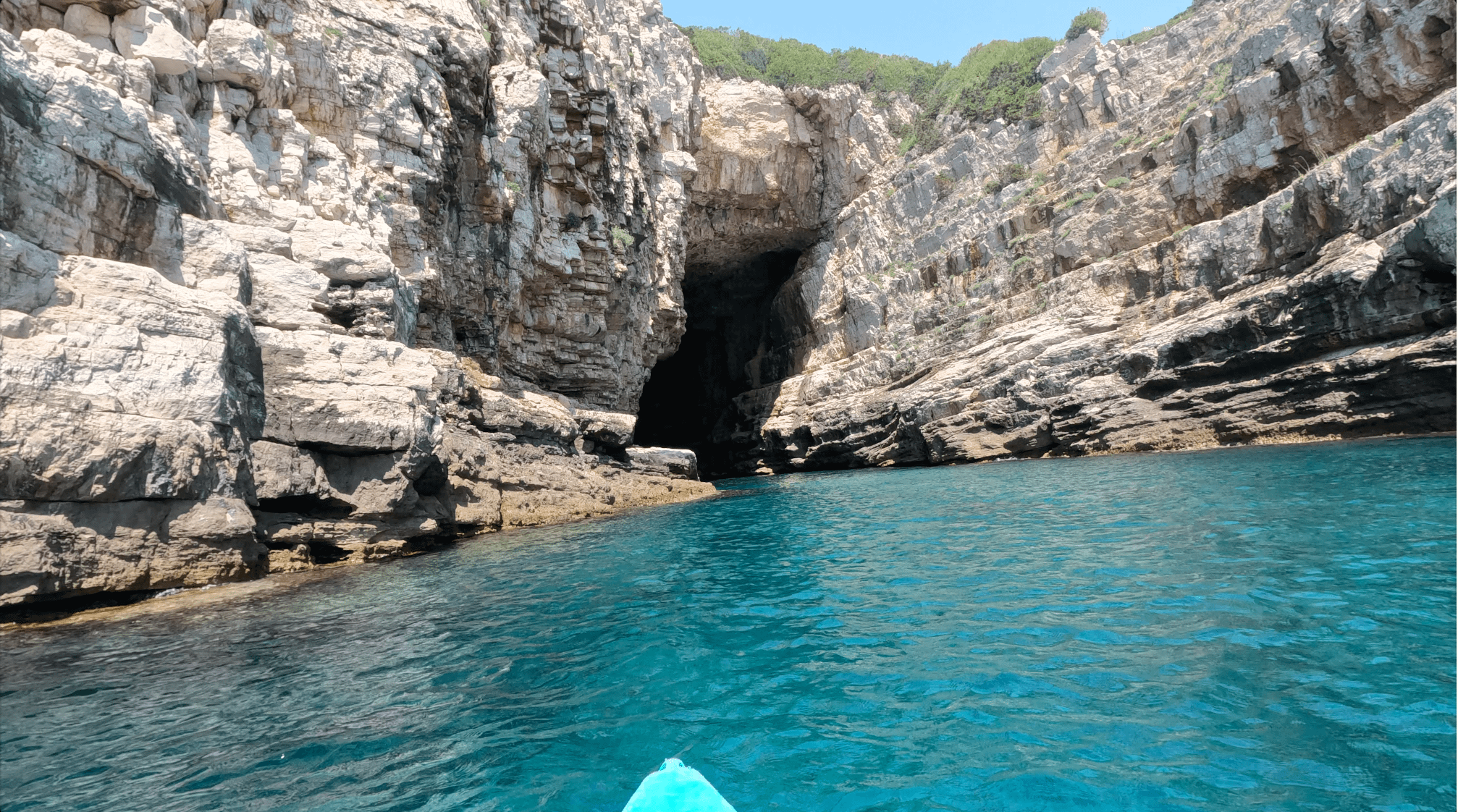 kayak through sea cave