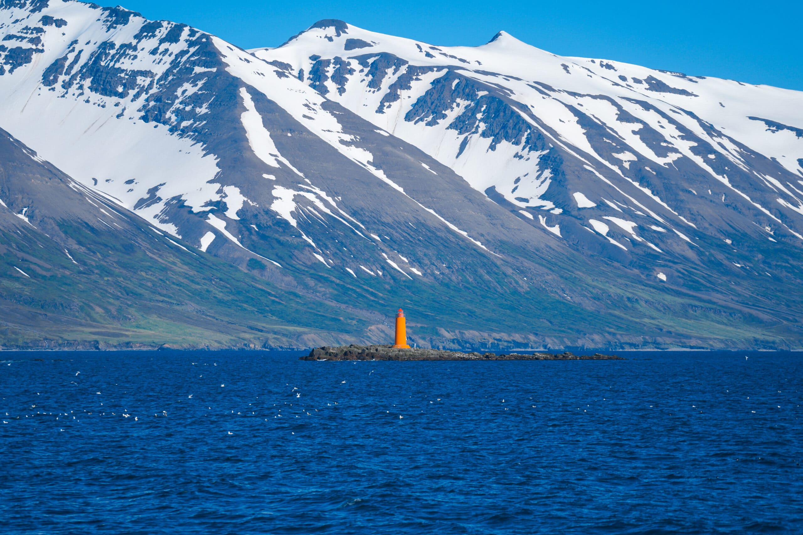 scenic view of Iceland on ferry from Grimsey