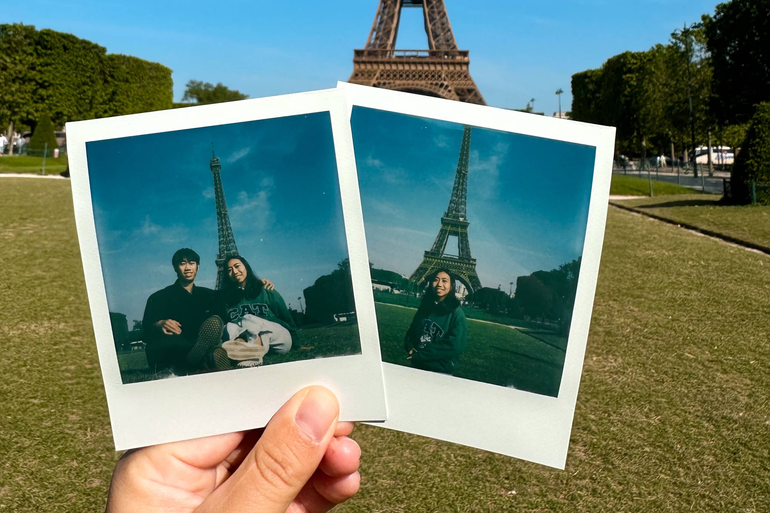 polaroid s of Eiffel Tower