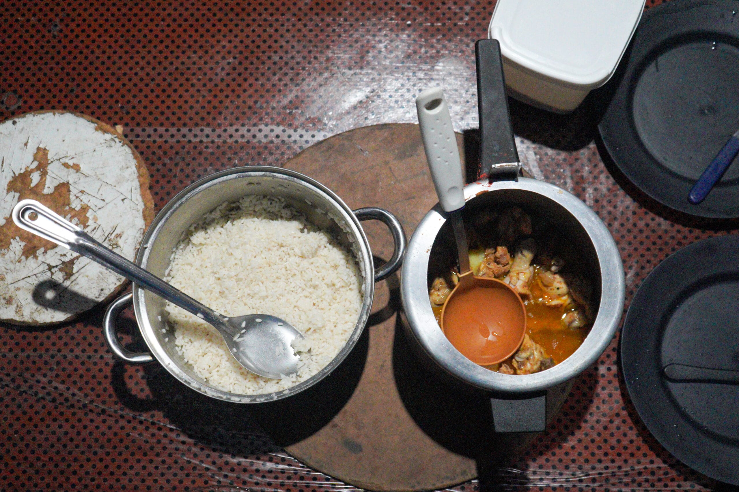 food we cooked in work camp in Amazon forest