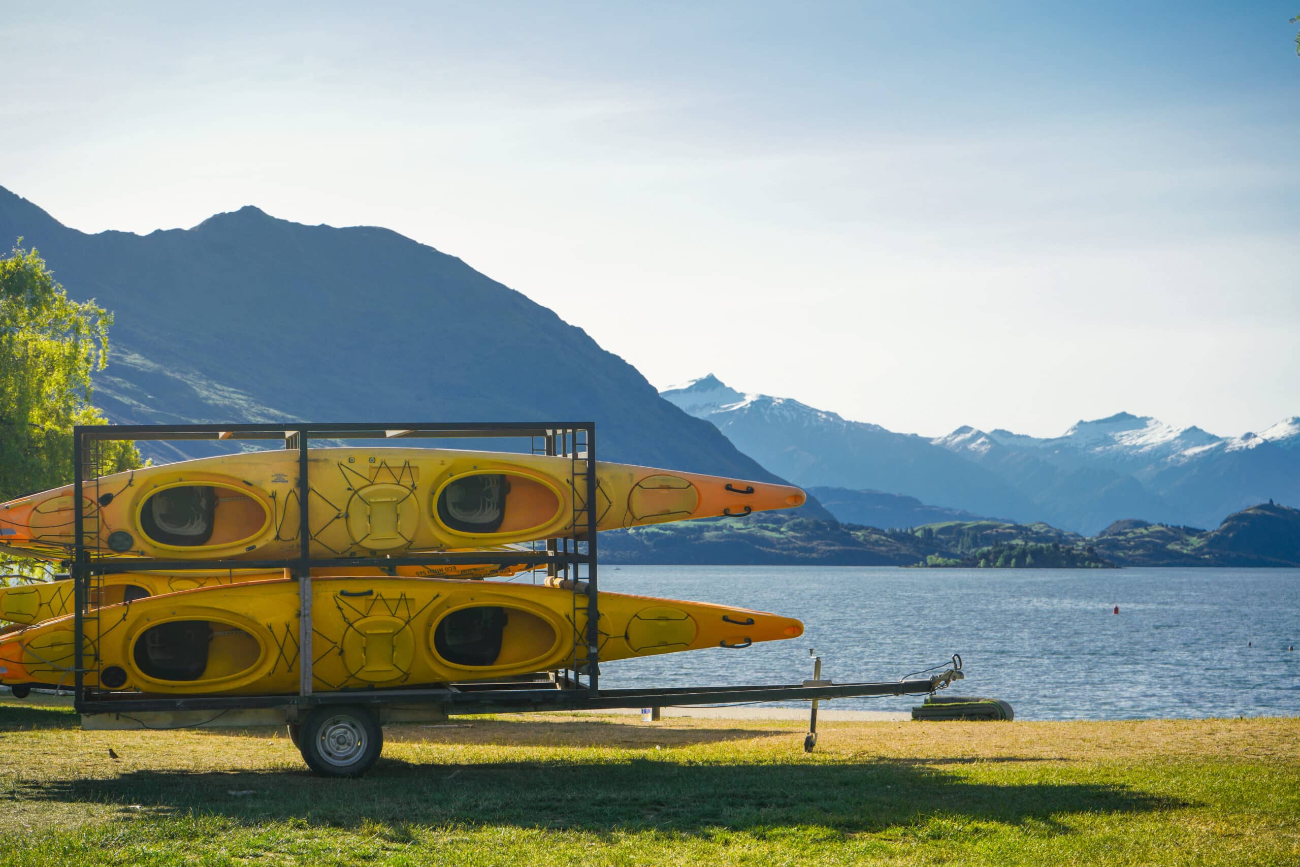kayaks at lake Wanaka