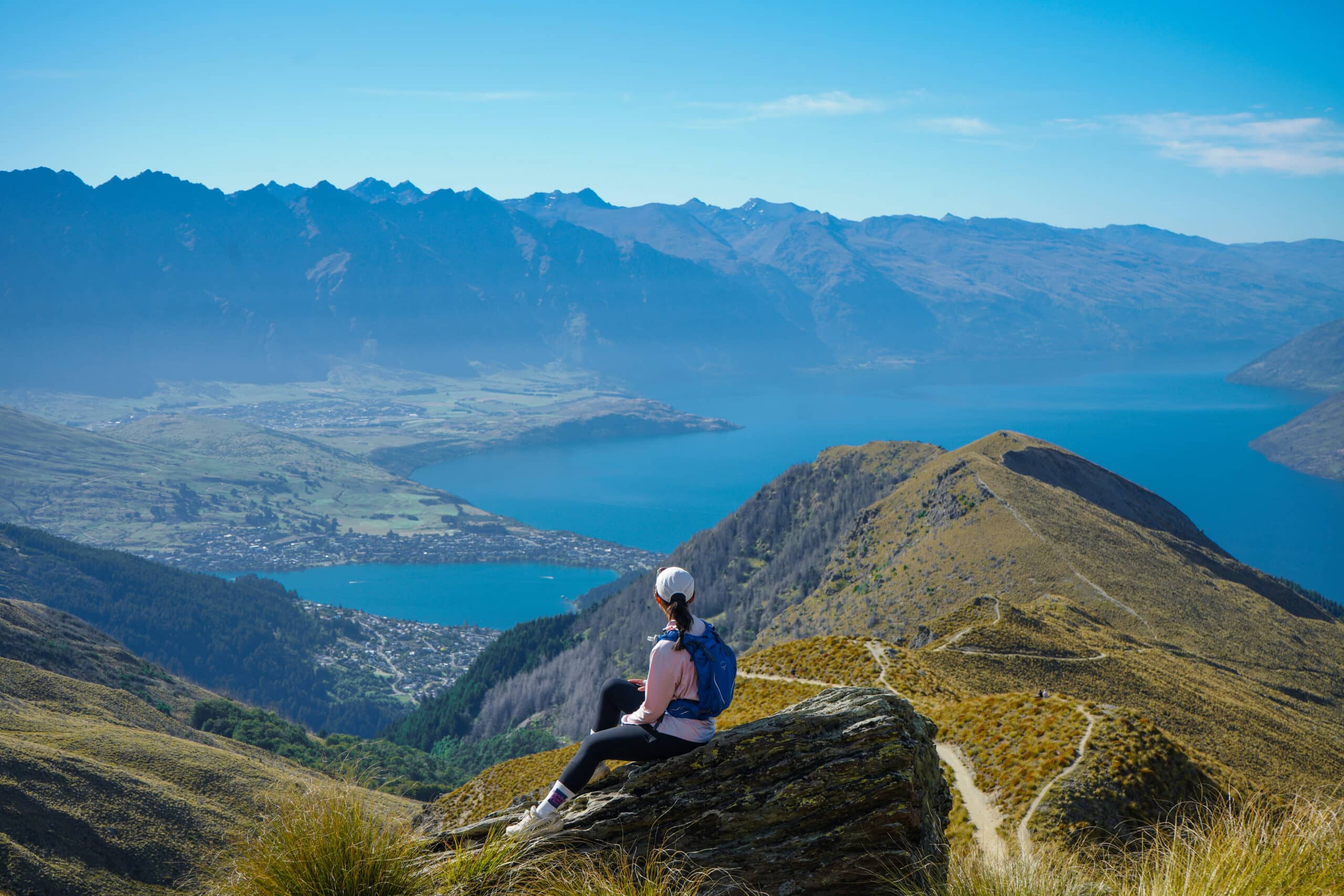 view of Queenstown from Ben Lomond Track