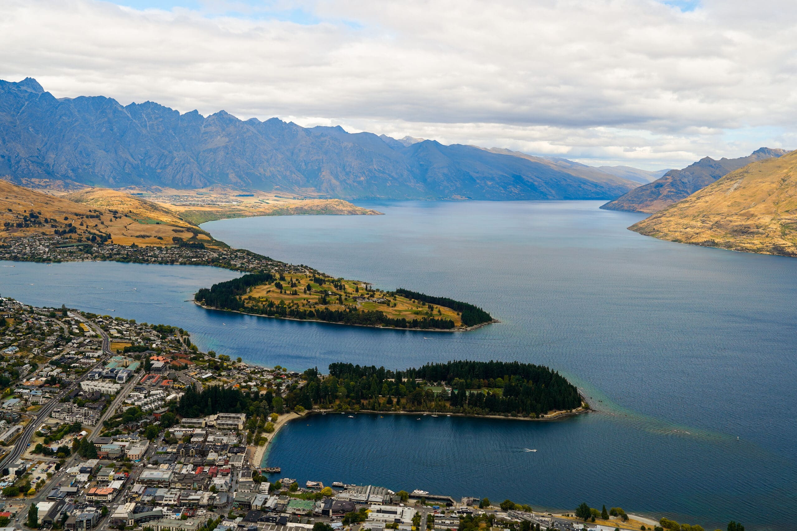 View from Bobs Peak after taking Skyline in Queenstown, New Zealand