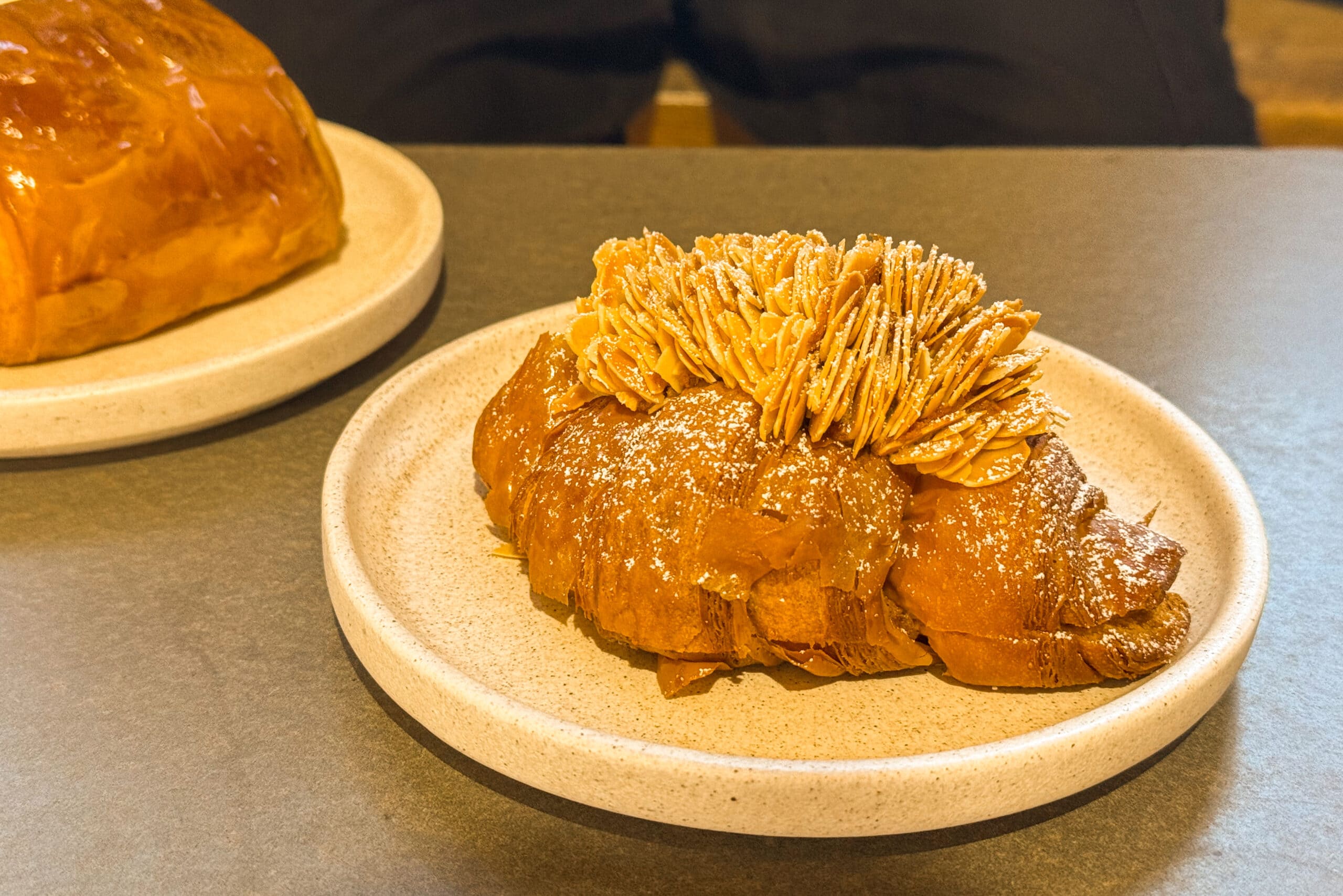 almond croissant at Lune Bakery